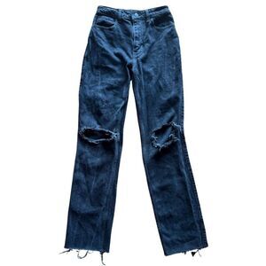 Hollister Ultra High-Rise 90s Vintage Straight Jeans - Size 0R, Black